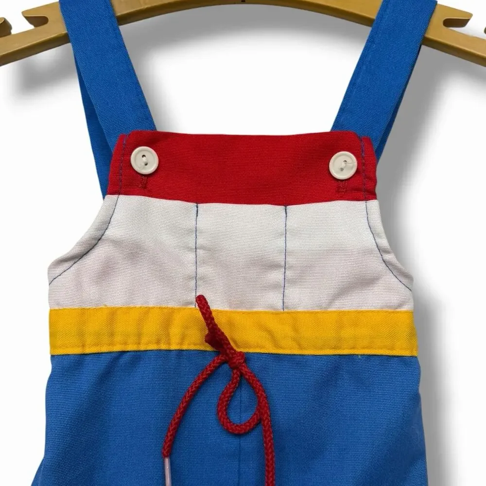 Vintage Sears Toddler Romper Shortall Sz M 20-25 Lbs 18-24 Mos. Color Block USA